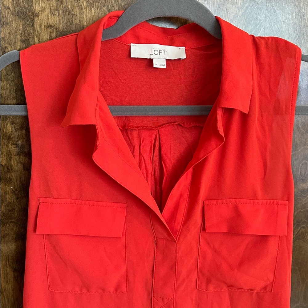 Loft collared Tank Red - Picture 2 of 2
